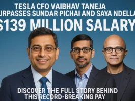 Tesla's CFO Vaibhav Taneja surpasses Sundar Pichai and Satya Nadella after receiving 139 Million USD in Salary