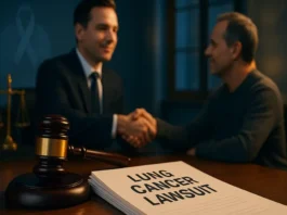 Lung Cancer Lawsuit Guide legal consultation scene with attorney