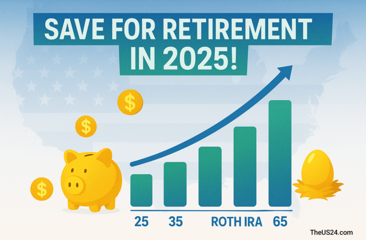 Compound interest chart for how to save for retirement in your 20s/30s in the USA
